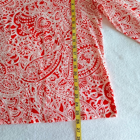 NWT Talbots Cotton Bateau Neck Tee - Paisley Scroll, Size L - Picture 12 of 16